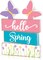 5 Pcs Hello Spring Tiered Tray Decorations Rustic Spring Table Decor Farmhouse Spring Decorations for Home Spring Wood Sign Hello Spring Table Centerpiece Standing Decor for Shelf Tabletop Fireplace